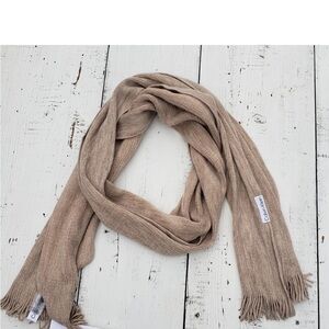 Calvin Klein Beige Almond Acrylic Woven Scarf Women One Size